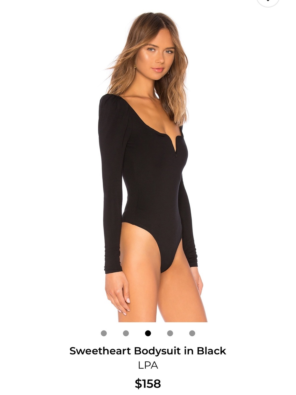 LPA Sweetheart Bodysuit in Black Size XS